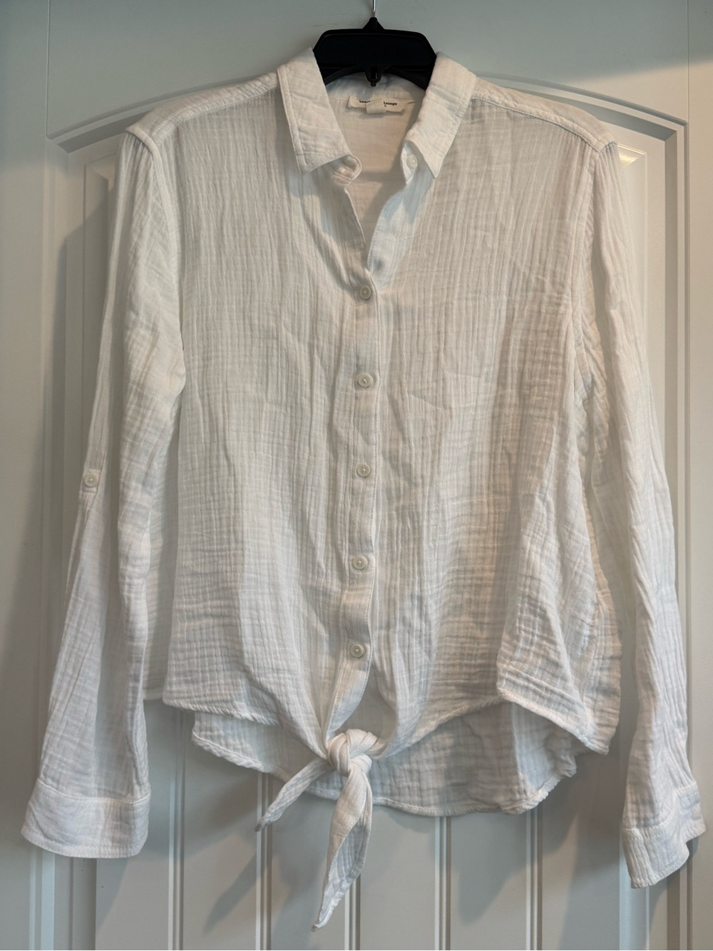 BeachLunchLounge Gauzy Front Tie Button Down Shirt